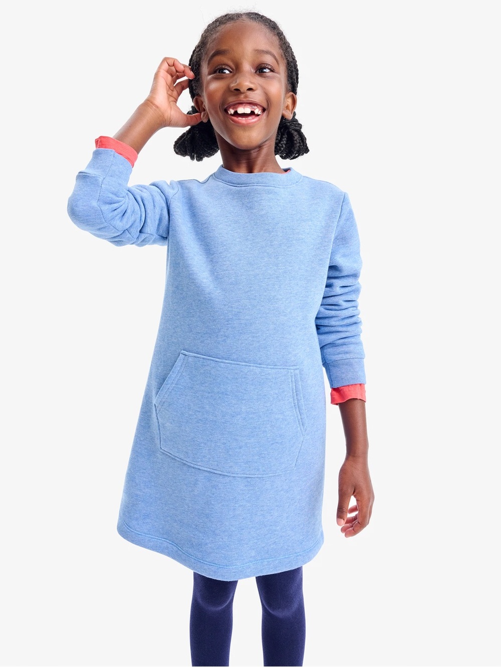 Primary Cozy Sweatshirt Dress Vintage Blue size 6-7